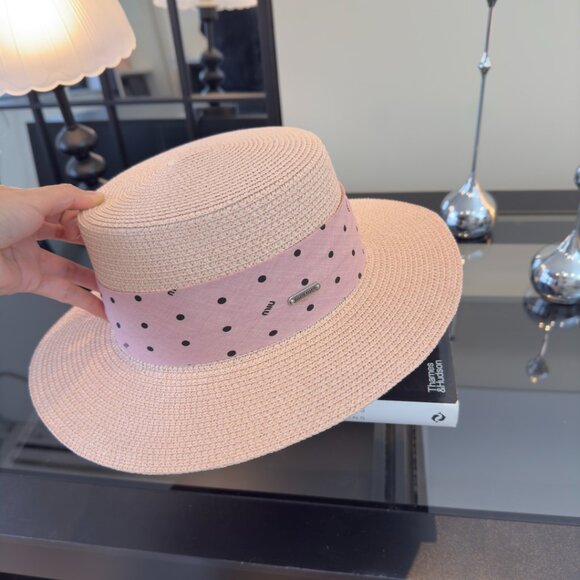 Miu Miu New Flat-Top Straw Hat